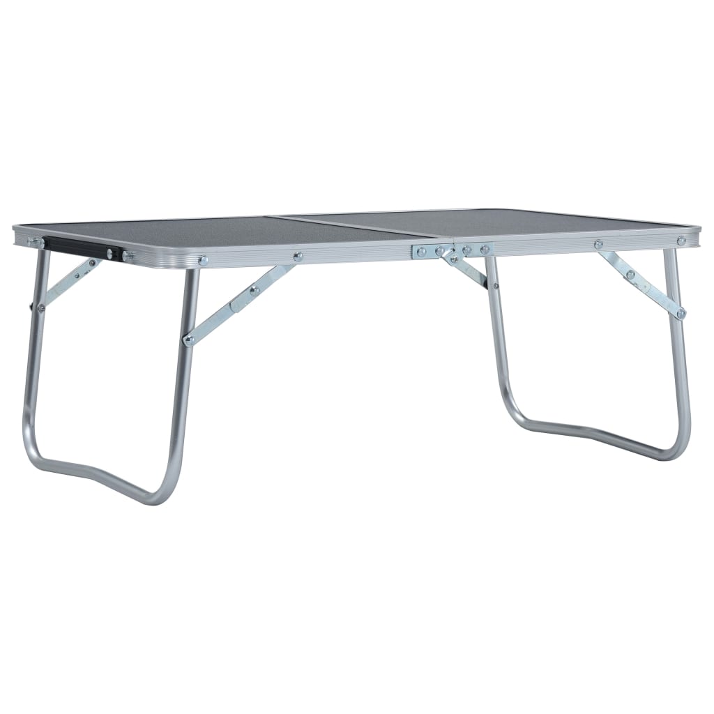 Inklapbare vidaXL campingtafel van 60x40 cm met grijs MDF blad en aluminium frame.