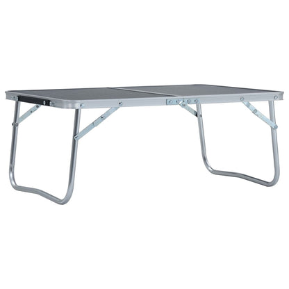 Inklapbare vidaXL campingtafel van 60x40 cm met grijs MDF blad en aluminium frame.