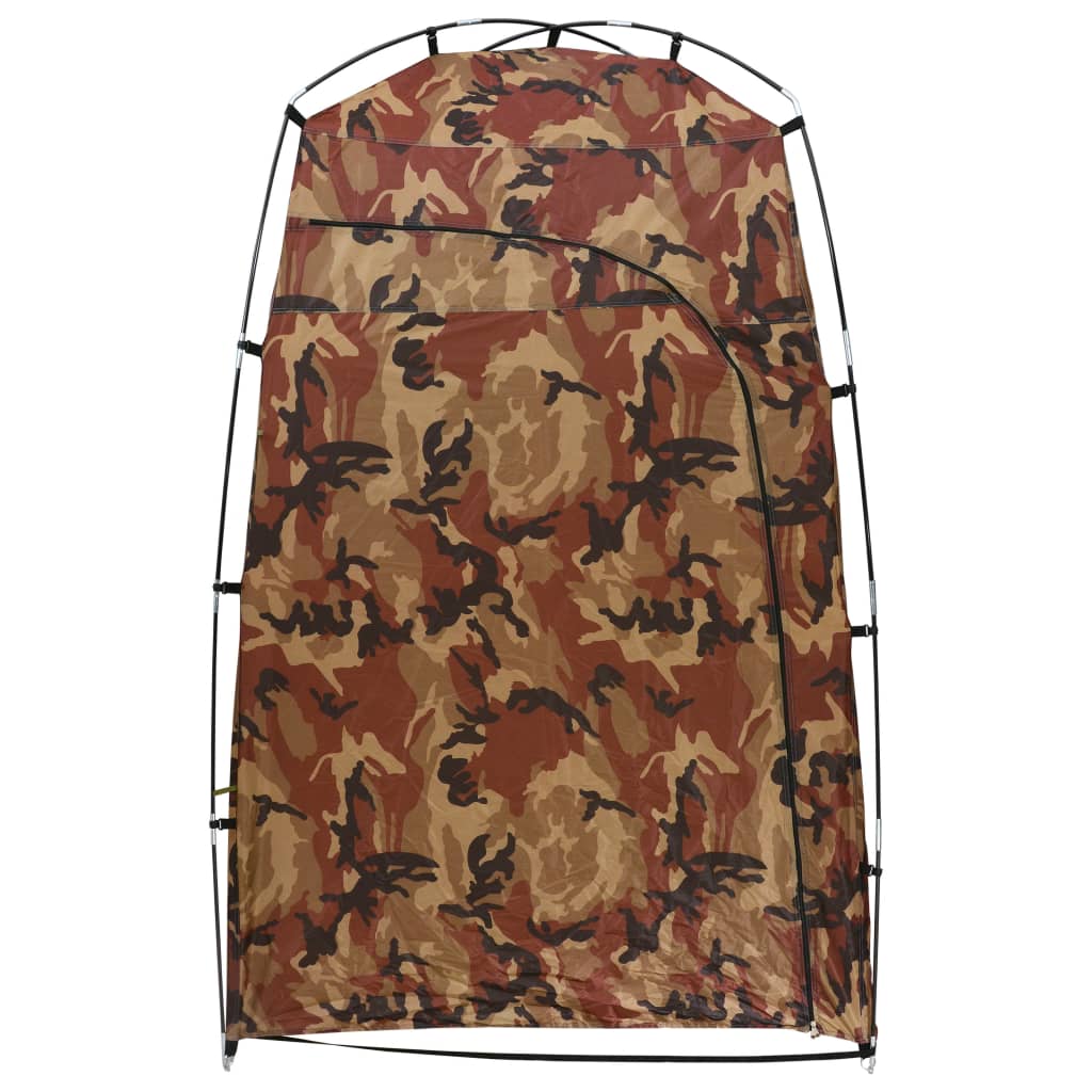 Detail van de vidaXL camouflage douchetent met een stevige structuur en grote ritsdeur.