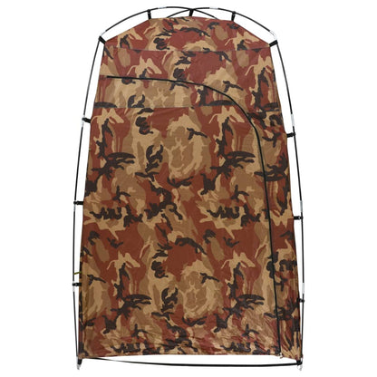 Detail van de vidaXL camouflage douchetent met een stevige structuur en grote ritsdeur.