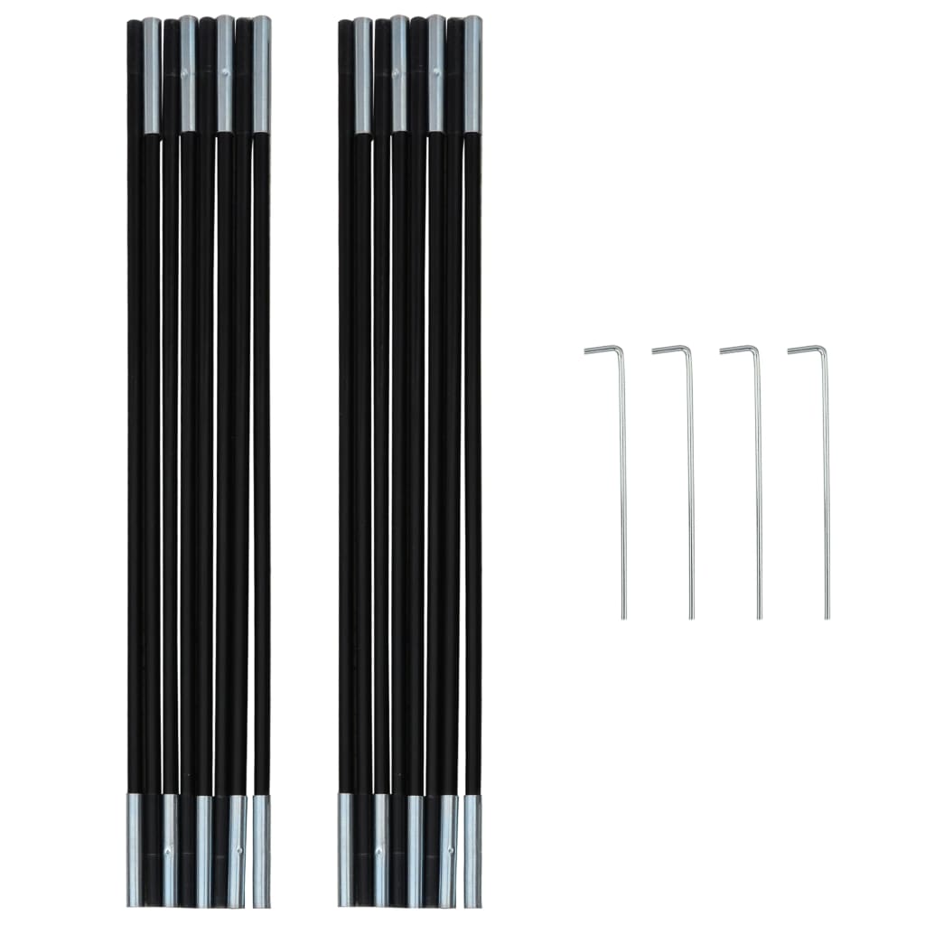 Detail van de stevige glasvezel stokken en haringen van de vidaXL douchetent.