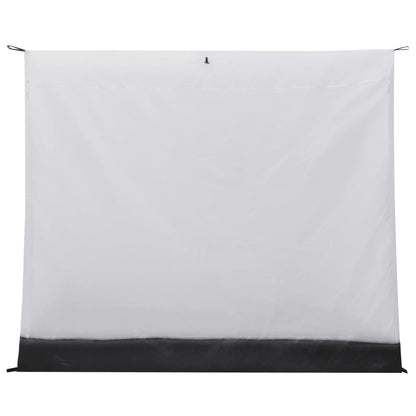 Detail van de grijze vidaXL binnentent met ademend polyester en zwarte onderrand.