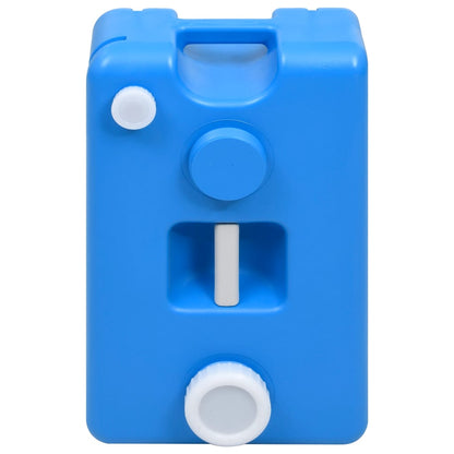 Detail van de blauwe vidaXL watertank van 25 L met meerdere uitgangen.