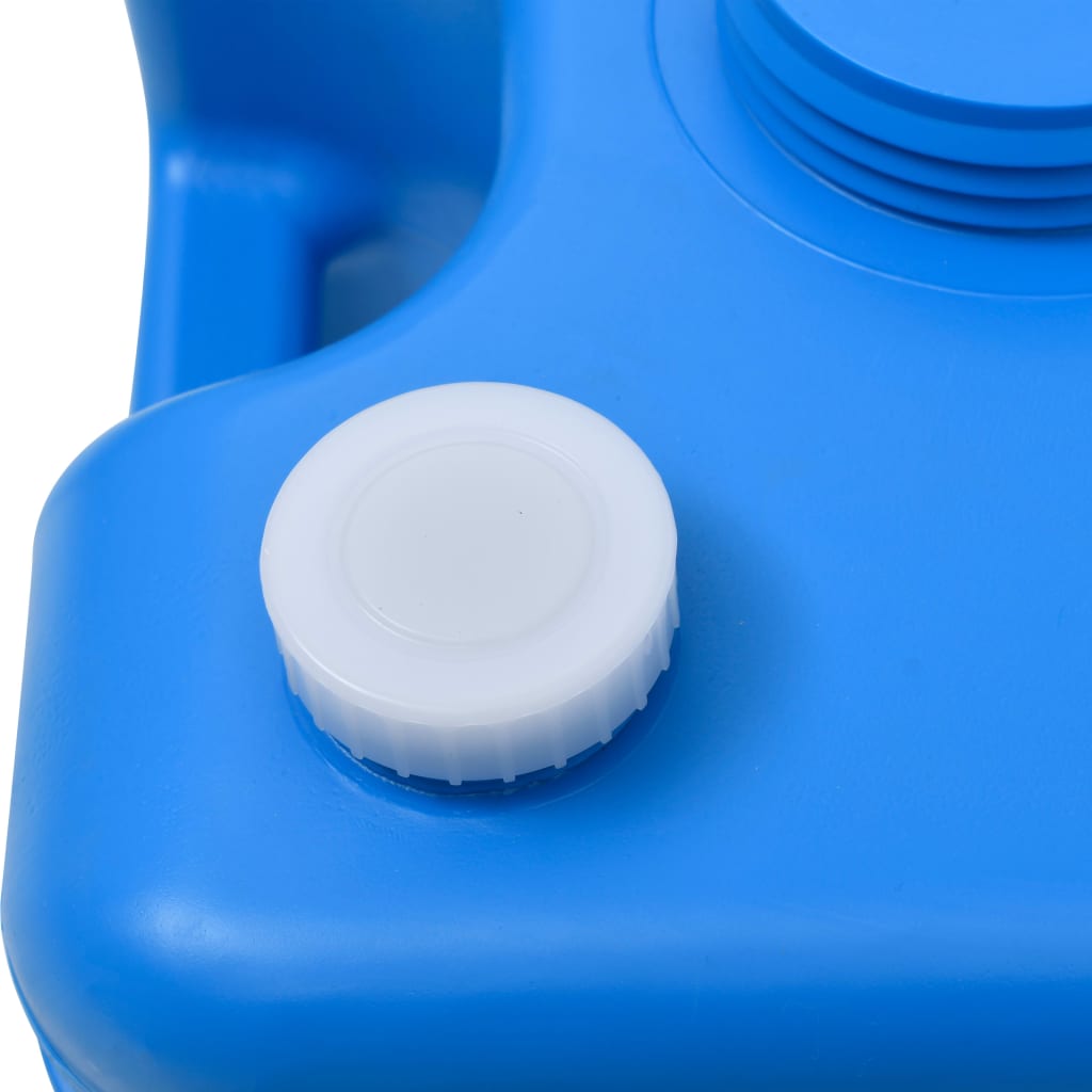 Detail van de blauwe vidaXL watertank met schroefdop en vulopening.