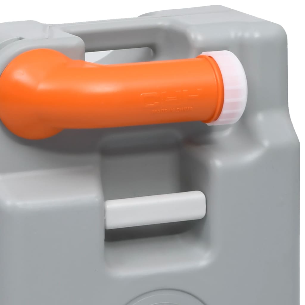 Detail van het verstelbare handvat en de oranje uitloop van de vidaXL watertank 25 L.