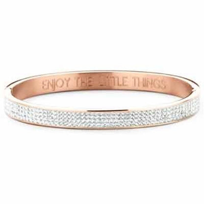 Elegante CO88 Collection armband in roze goud met sprankelende details.