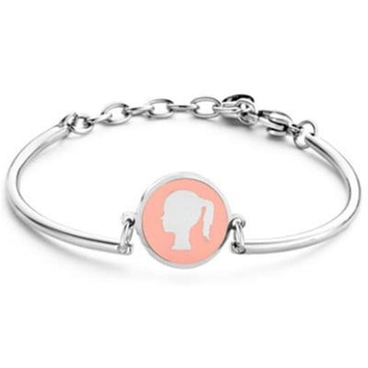 Zilverkleurige CO88 Collection armband voor dames met een elegante silhouetbedel.