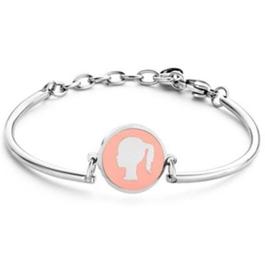 Zilverkleurige CO88 Collection armband voor dames met een elegante silhouetbedel.