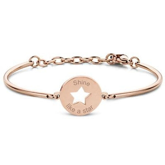 Roségouden CO88 Collection armband met ster en de tekst "Shine like a star".