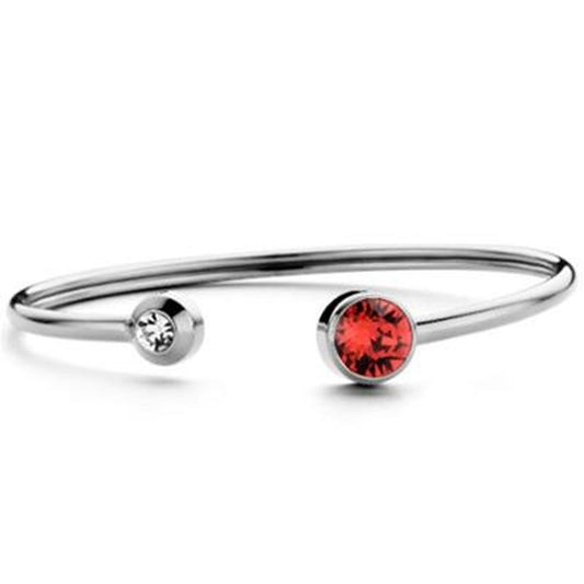 Zilverkleurige CO88 Collection armband met elegante stenen aan beide uiteinden.