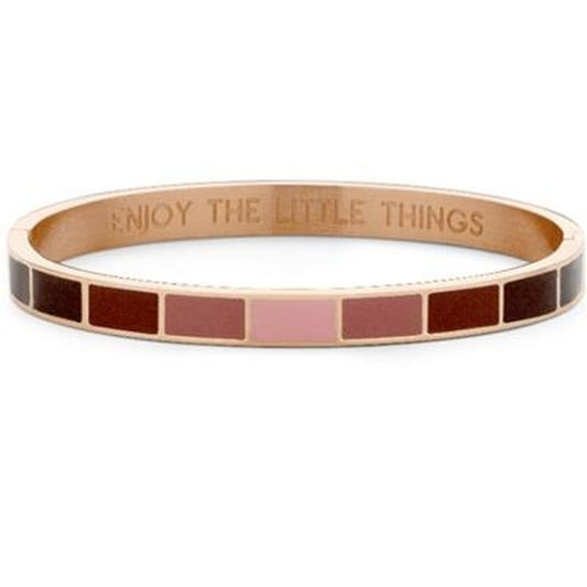 Roze gouden CO88 Collection armband met stijlvolle kleuraccenten en inscriptie.