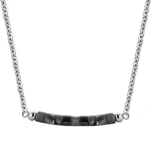 Zilverkleurige CO88 Collection ketting met elegante, subtiele glans en unieke schakelvorm.