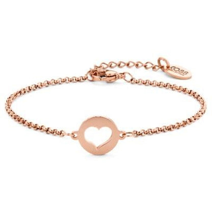 Elegante roze gouden armband van CO88 Collection met hartvormige hanger.