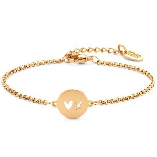 Gouden CO88 Collection armband voor dames met een elegant ontwerp en hart-symbool.