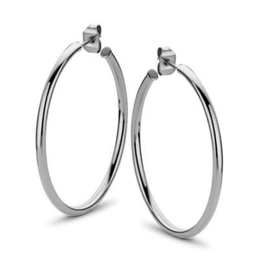 Zilverkleurige CO88 Collection oorbellen met een elegant, rond ontwerp.