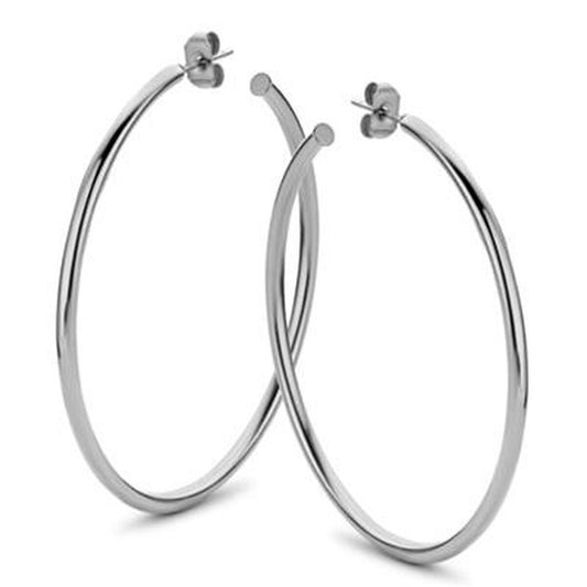 Zilverkleurige CO88 Collection oorbellen voor dames met een elegant en tijdloos ontwerp.