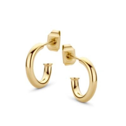 Gouden CO88 Collection oorbellen dames, tijdloos en elegant, met een ronde vorm.