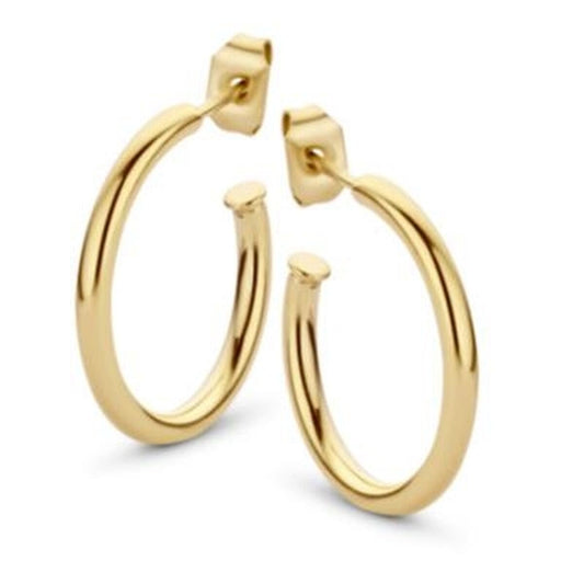 Gouden CO88 Collection damesoorbellen met tijdloos design, elegant en veelzijdig.