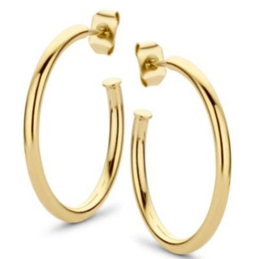 Gouden CO88 Collection oorbellen met elegante afwerking en ronde vorm.