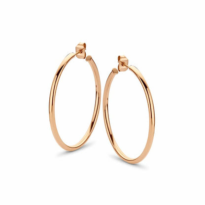 Detail van de CO88 Collection roségouden oorbellen met een elegante, ronde vorm.