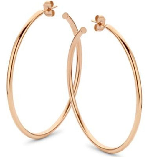 Roze gouden CO88 Collection oorbellen met een elegant ontwerp en grote hoepelvorm.