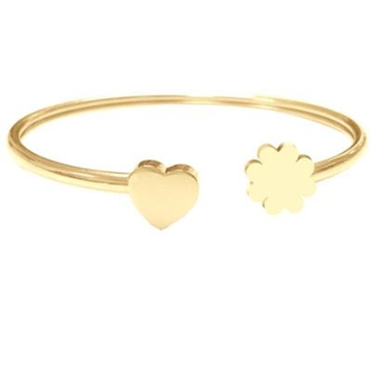 Gouden CO88 Collection armband voor dames met hart- en bloemvormige details.