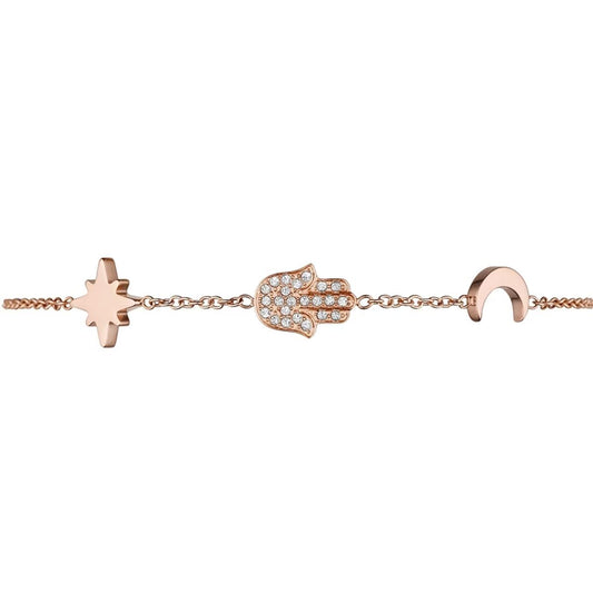 Elegante Emporio Armani armband voor dames met sterren, hand en hoefijzer in roségoud.