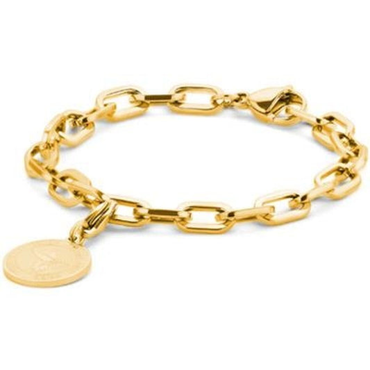Gouden CO88 Collection armband met schakels en een elegante muntbedel.