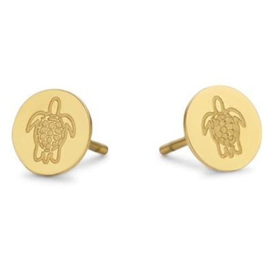 Gouden CO88 Collection oorbellen met schildpadontwerp, elegant en veelzijdig.