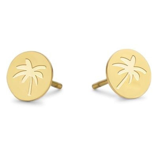 Gouden CO88 Collection oorbellen met palmboom ontwerp, elegant en stijlvol accessoire.