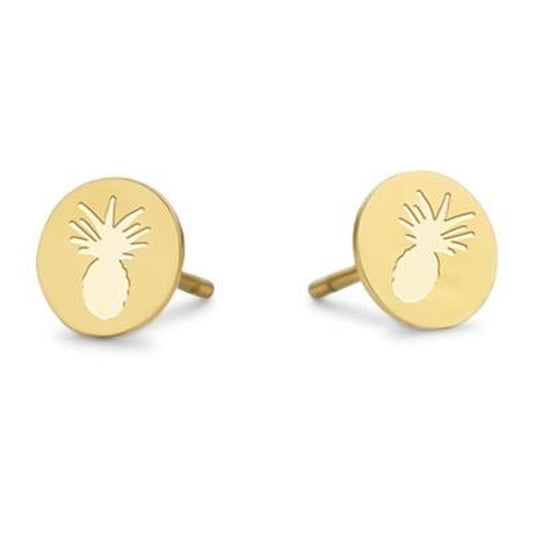 Gouden CO88 Collection oorbellen met elegante ananasdesign, perfect voor elke gelegenheid.