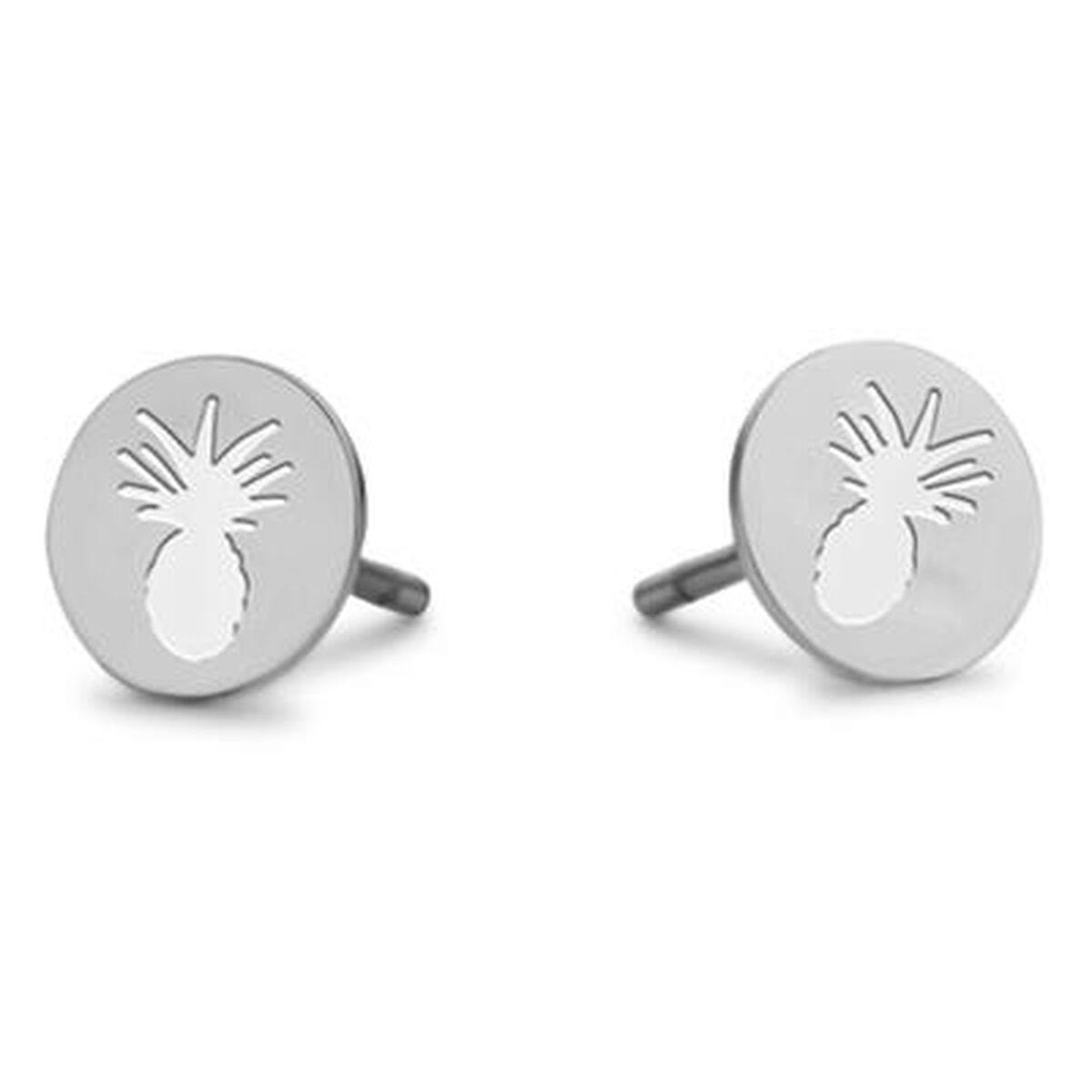Zilverkleurige CO88 Collection oorbellen met een elegant ananasontwerp.