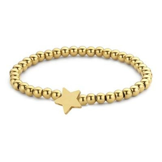 Gouden CO88 Collection armband met bolletjes en stervormige bedel.