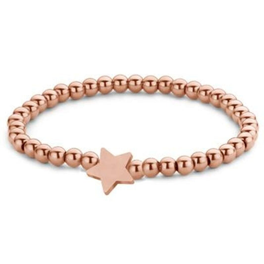 Roségouden CO88 Collection armband met een stervormige hanger en bolletjesdesign.