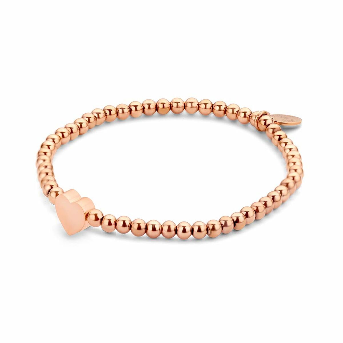 Detail van de roségouden CO88 Collection armband met hartvormige bedel.