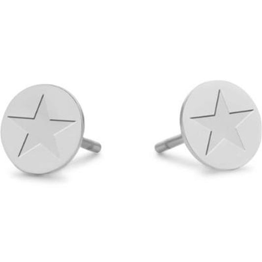 Zilverkleurige CO88 Collection oorbellen met een elegant sterontwerp.