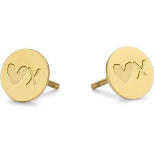 Gouden CO88 Collection oorbellen met elegante hartvormige details, perfect voor elke gelegenheid.