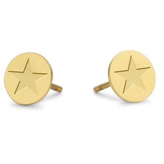 Gouden CO88 Collection oorbellen met een elegant sterdesign, perfect voor elke gelegenheid.