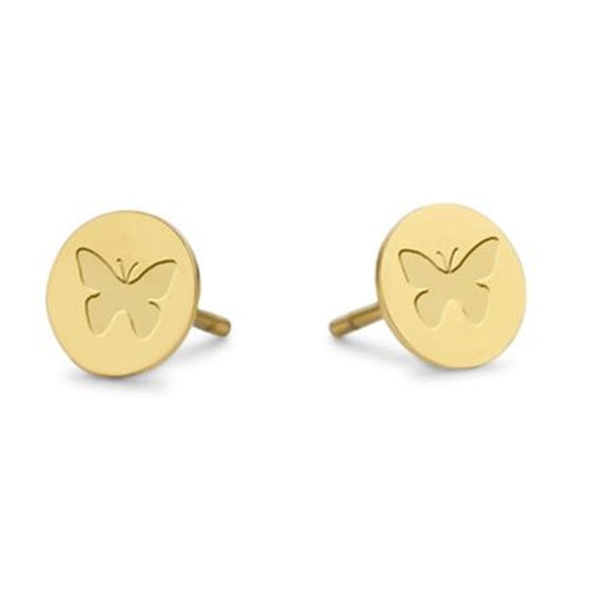 Gouden CO88 Collection oorbellen met een elegant vlinderontwerp, vooraanzicht.