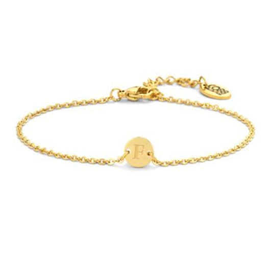 Gouden CO88 Collection armband voor dames met een elegante, tijdloze stijl en een ronde schijf.