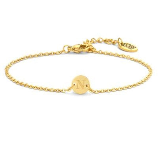 Gouden CO88 Collection armband voor dames met elegante schakel en initialen.