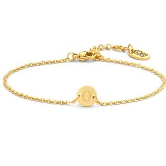 Gouden CO88 Collection armband voor dames met elegante schakel en opvallende sluiting.