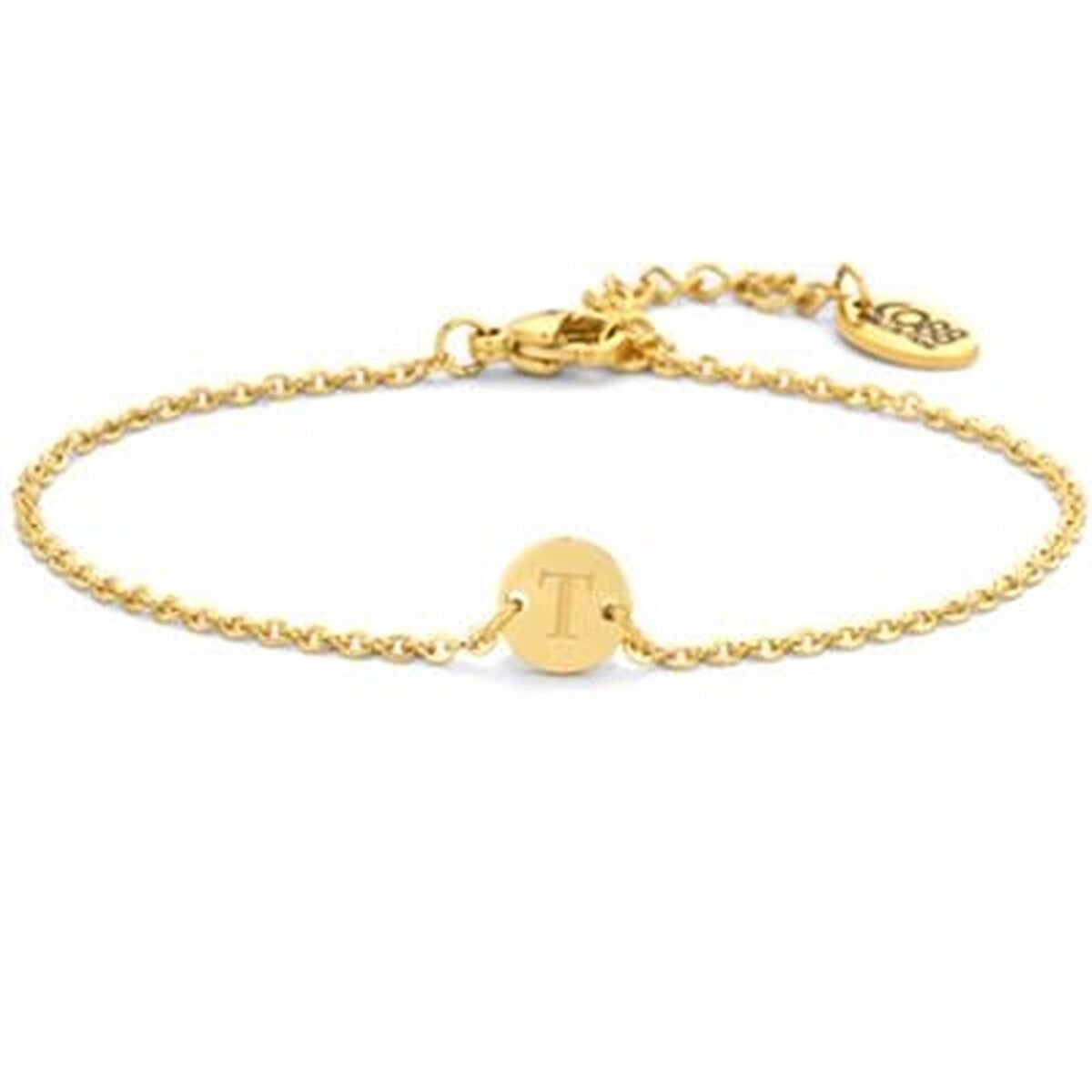 Gouden armband van CO88 Collection met een elegante schakel en een ronde bedel.