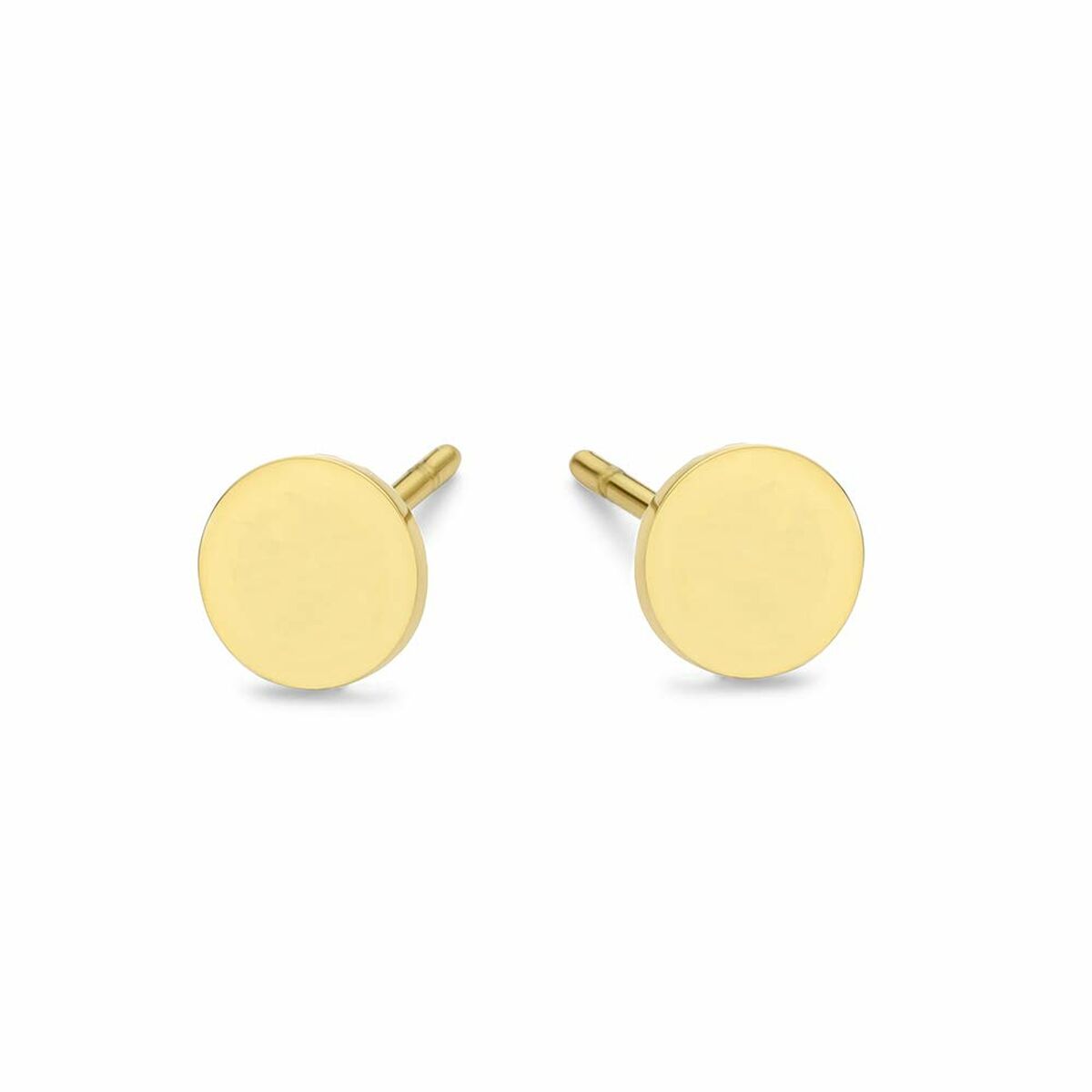 Detail van de CO88 Collection gouden oorbellen, met een elegante ronde vorm en glanzende afwerking.