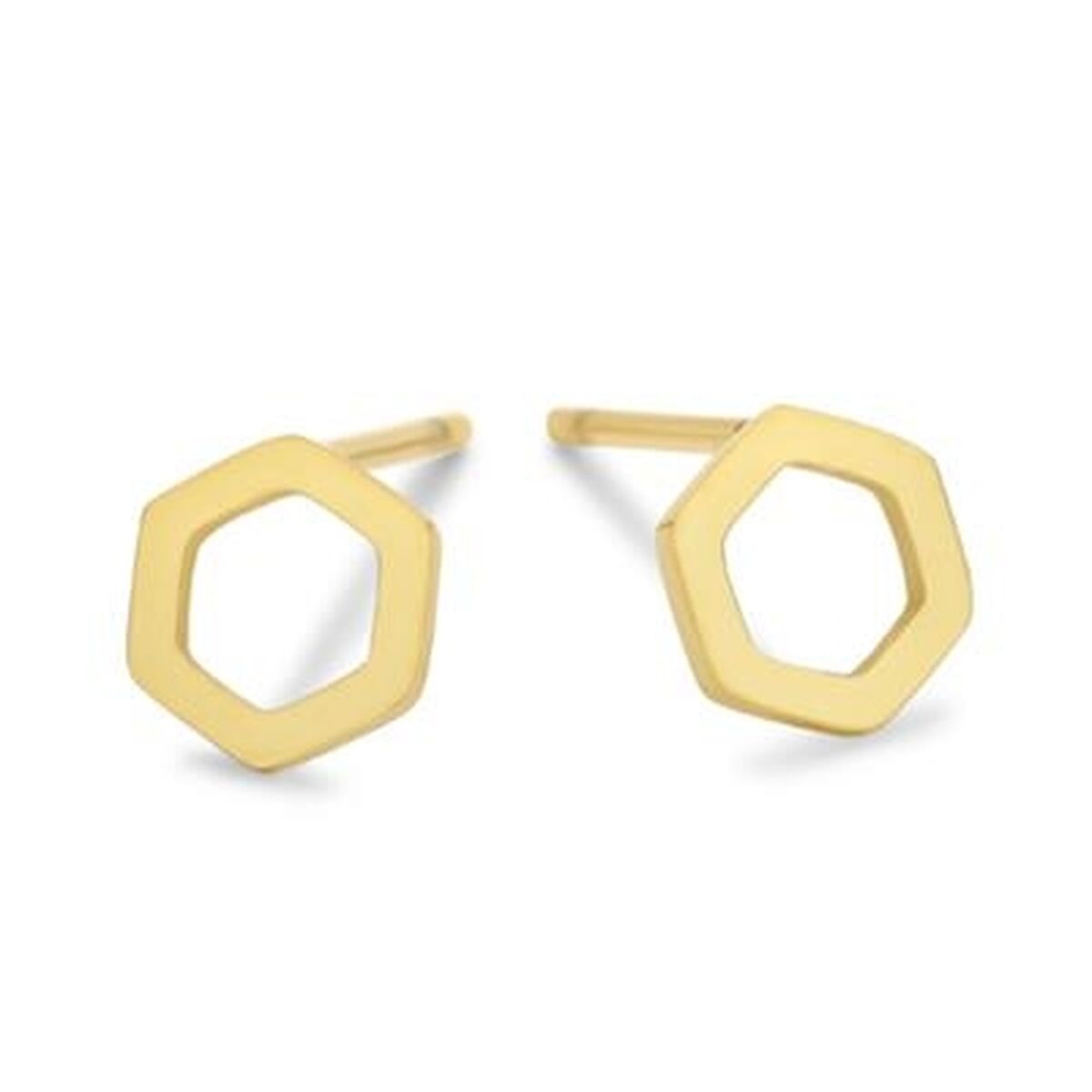Gouden CO88 Collection oorbellen met een elegant hexagonaal ontwerp.