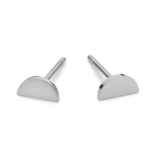 Zilverkleurige CO88 Collection oorbellen met een elegante halve maan vorm.