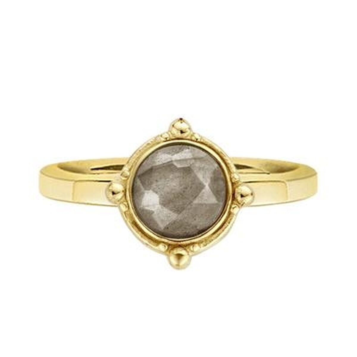 Gouden CO88 Collection ring met elegante, facetterende steen in het midden.