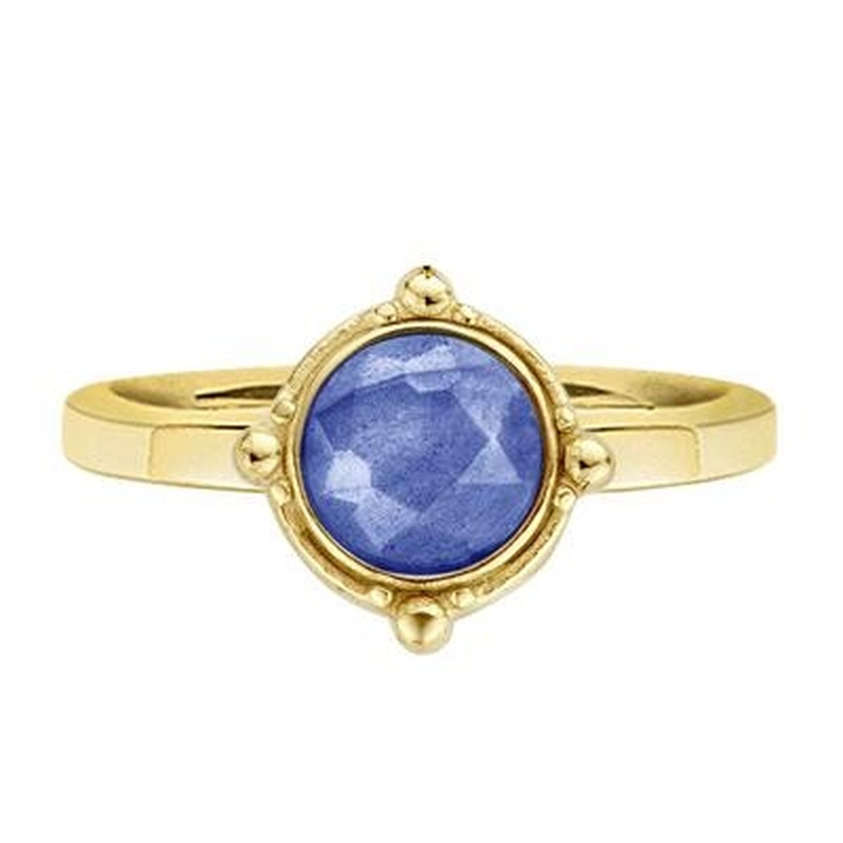 Gouden ring van CO88 Collection met blauwe edelsteen in elegante stijl.
