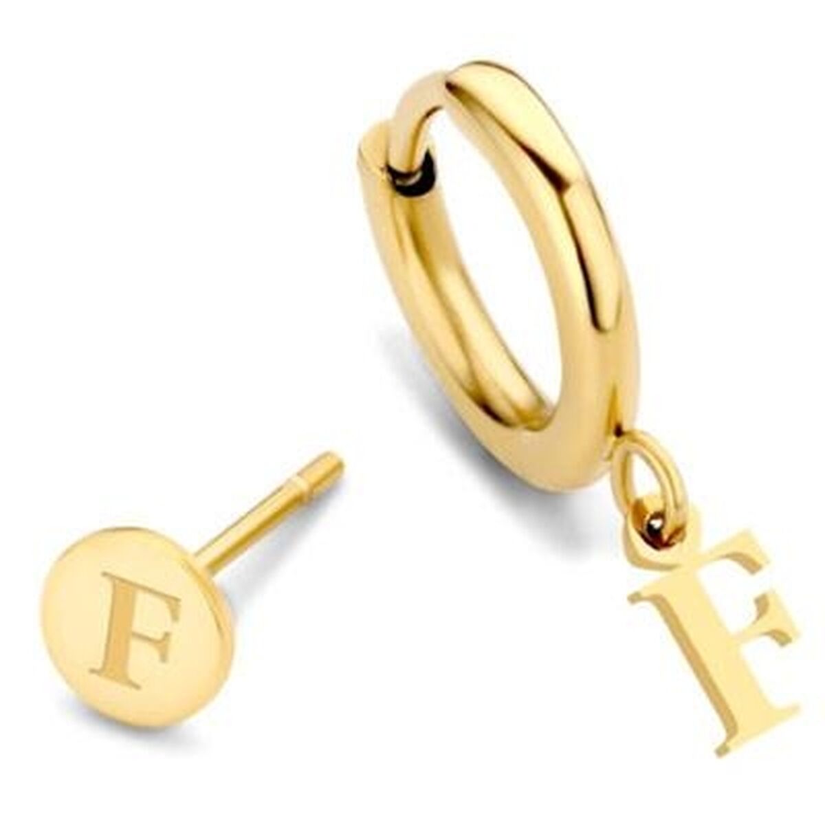 Gouden CO88 Collection oorbellen met elegante stijl en hangend detail.