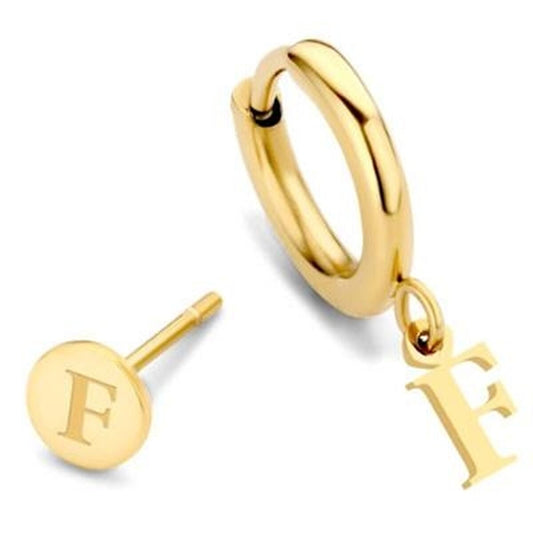 Gouden CO88 Collection oorbellen met elegante stijl en hangend detail.